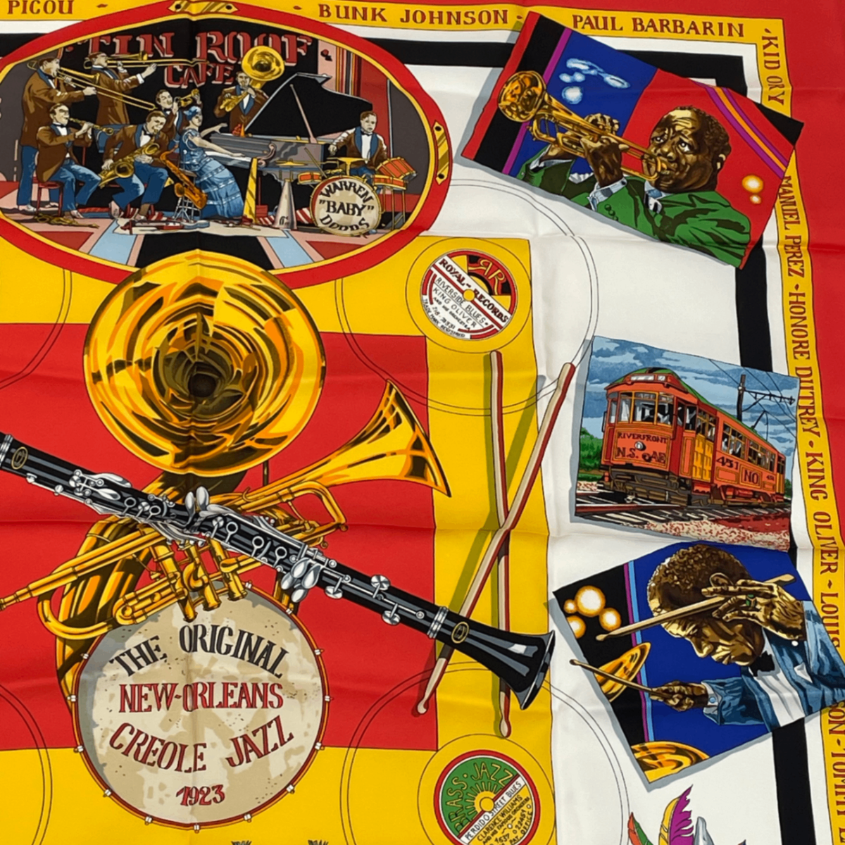 Hermes Scarf Carre 90 Silk The Original New Orleans Creole Jazz — view 3