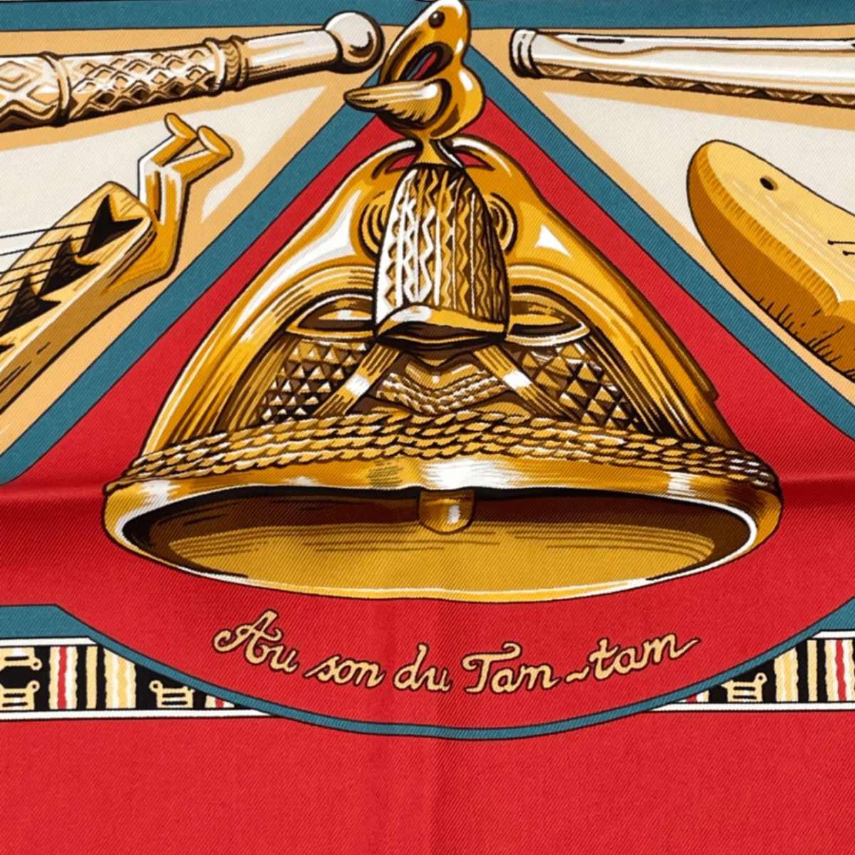 Hermes Scarf Carre 90 Au Son du Tam Silk — view 6