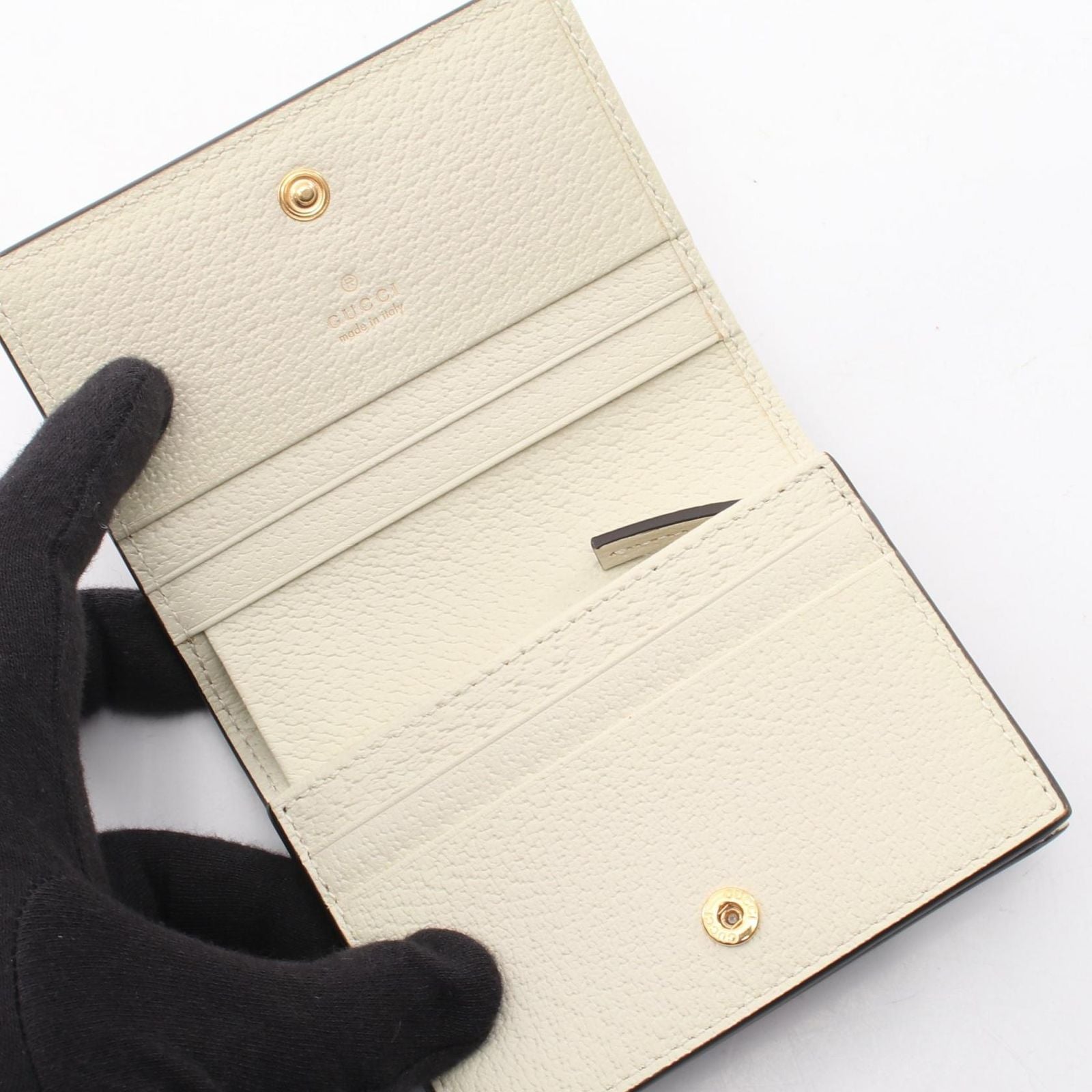 Gucci Bifold Wallet Pikarar GG Supreme Beige Pink White Animal Print — view 3