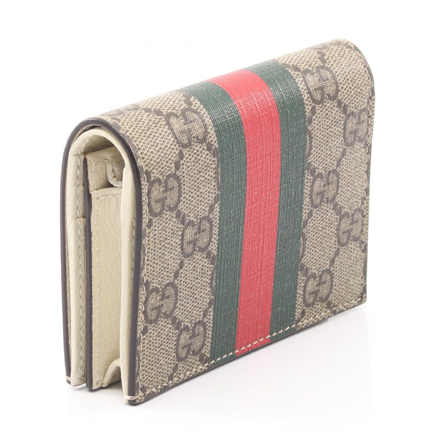 Gucci Bifold Wallet Pikarar GG Supreme Beige Pink White Animal Print — view 2