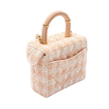 Chanel Shoulder Bag Quilted Vanity 2-Way Beige White Fabric Leather — view 2