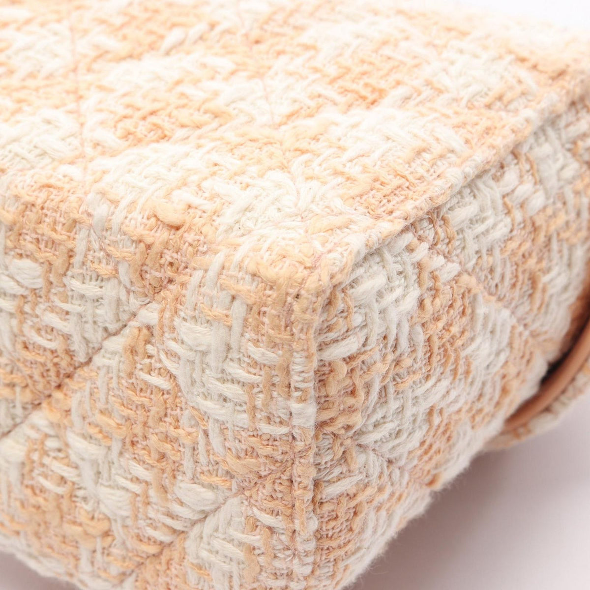 Chanel Shoulder Bag Quilted Vanity 2-Way Beige White Fabric Leather — view 6