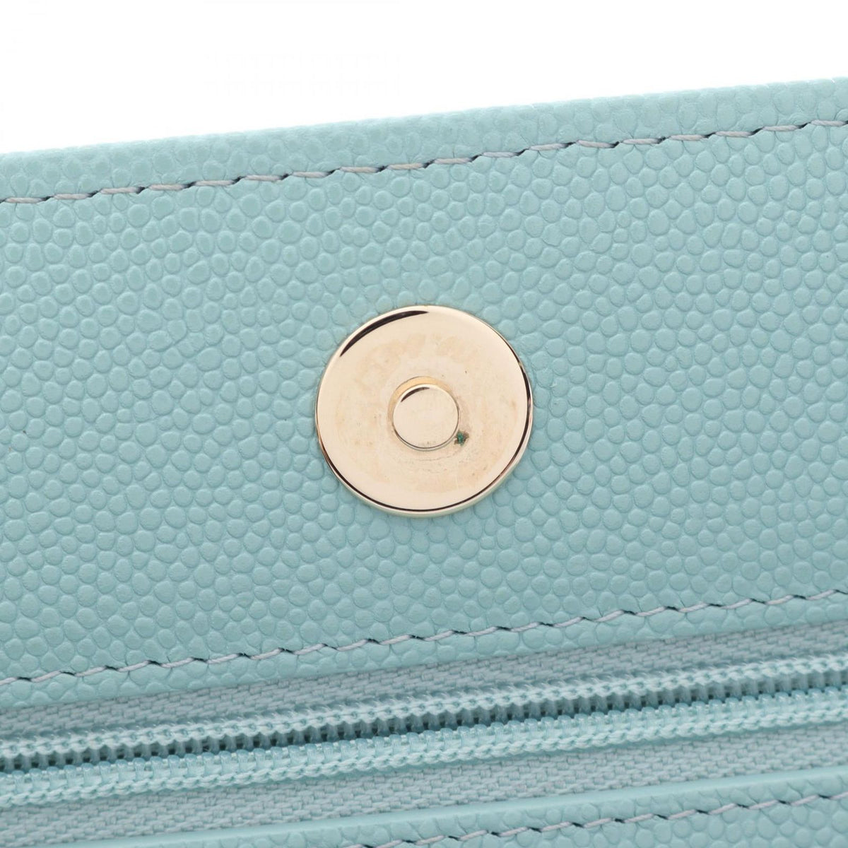 Chanel Shoulder Bag Quilted Light Blue Caviar Leather Chain Wallet — view 8