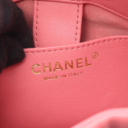 Chanel Shoulder Bag Quilted Pink Lambskin Small Bucket Chain — view 4