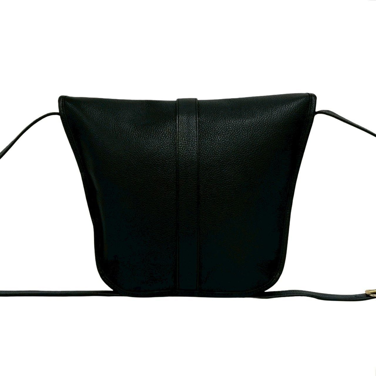 Saint Laurent Vintage Logo Leather Mini Shoulder Bag Black — view 3