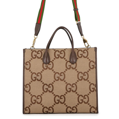 Gucci Tote Bag Jumbo GG Canvas Leather 2-Way