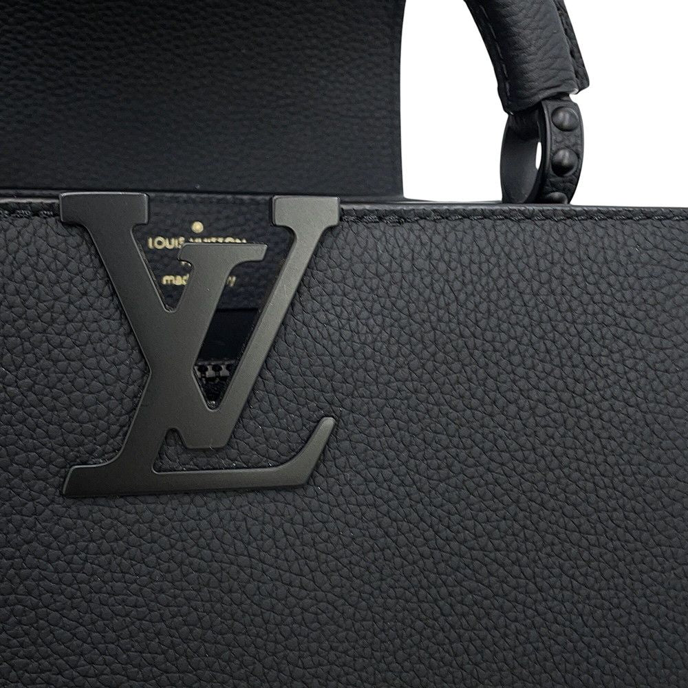 Louis Vuitton Matte Calf Leather Capucines East West Mini Bag 2-Way Black — view 8