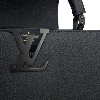 Louis Vuitton Matte Calf Leather Capucines East West Mini Bag 2-Way Black — view 8