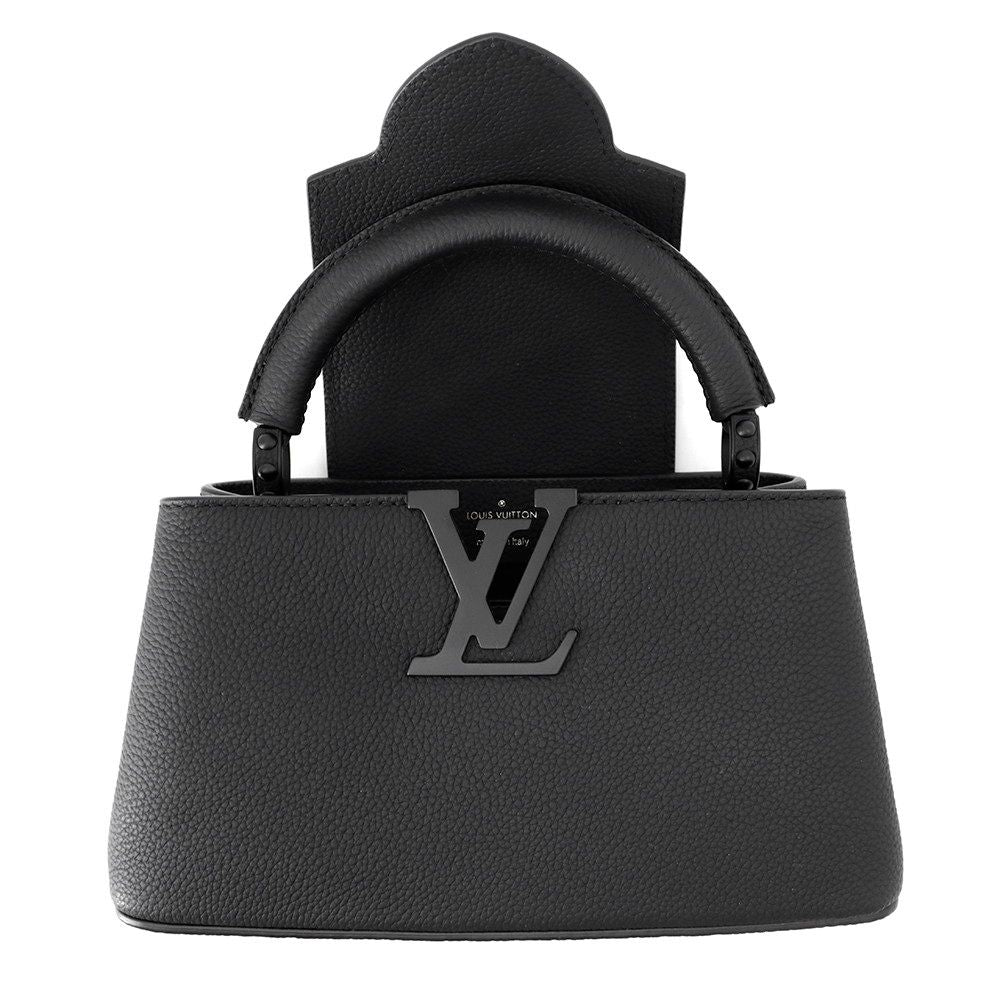 Louis Vuitton Matte Calf Leather Capucines East West Mini Bag 2-Way Black — view 6