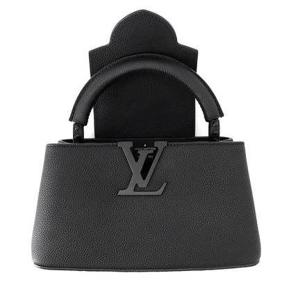 Louis Vuitton Matte Calf Leather Capucines East West Mini Bag 2-Way Black — view 6