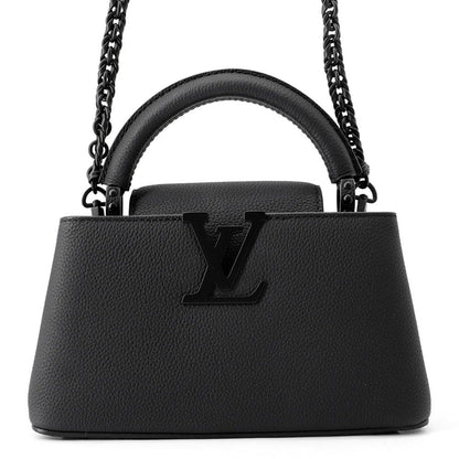 Louis Vuitton Matte Calf Leather Capucines East West Mini Bag 2-Way Black