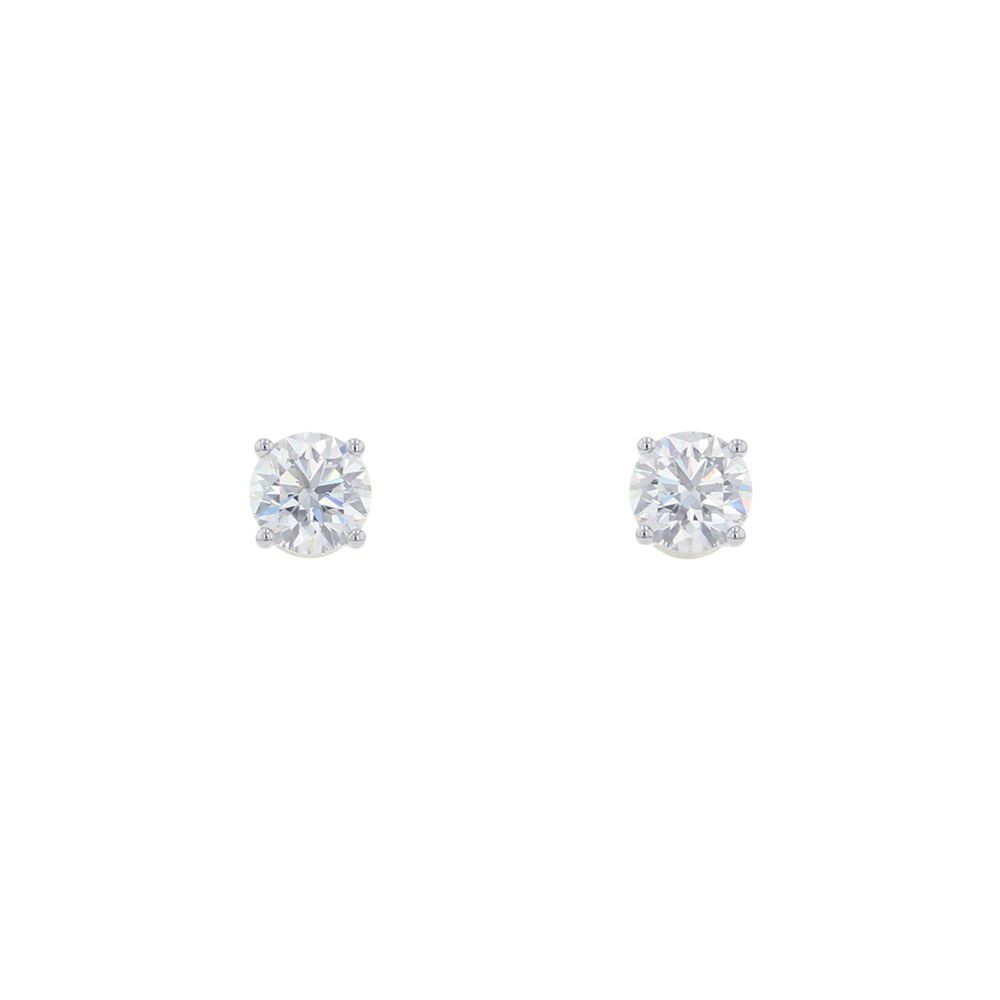 Harry Winston Earrings Round Cut Ear Studs Diamond
