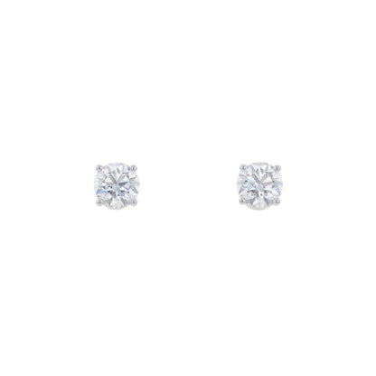 Harry Winston Earrings Round Cut Ear Studs Diamond