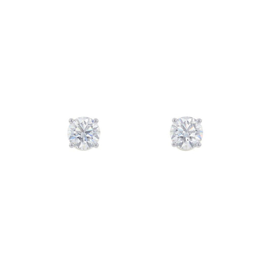 Harry Winston Earrings Round Cut Ear Studs Diamond