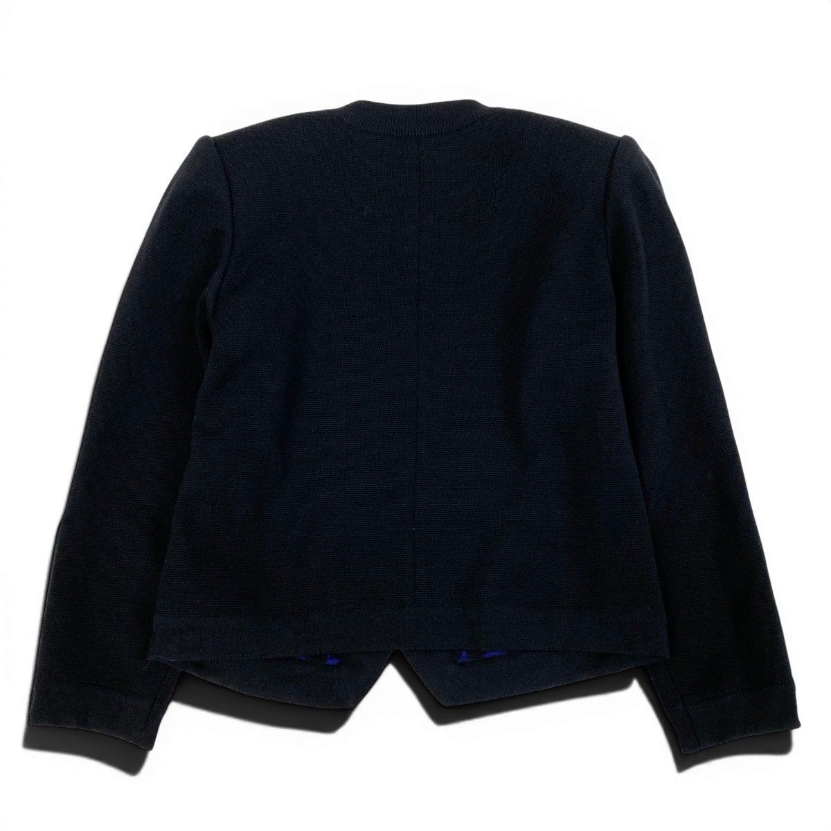 Saint Laurent Knit Jacket Cardigan Gold Button M Black Blue Wool — view 3