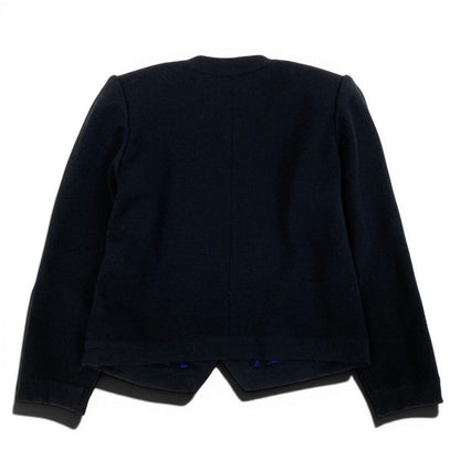 Saint Laurent Knit Jacket Cardigan Gold Button M Black Blue Wool — view 3
