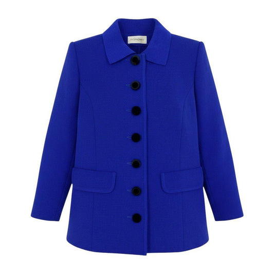 Saint Laurent Knit Jacket Velour Button Wool M Blue