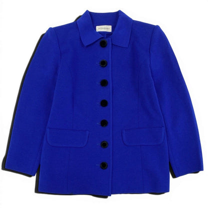 Saint Laurent Knit Jacket Velour Button Wool M Blue — view 2