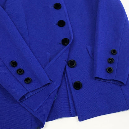 Saint Laurent Knit Jacket Velour Button Wool M Blue — view 5