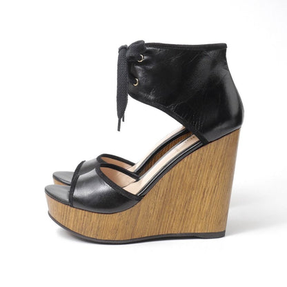 Fendi Sandals Wedge Sole Lace 36 — view 2