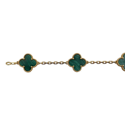 Van Cleef & Arpels Bracelet Vintage Alhambra 5 Motifs Yellow Gold Malachite — view 4