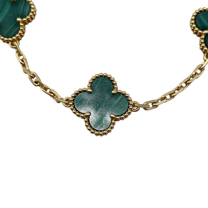 Van Cleef & Arpels Bracelet Vintage Alhambra 5 Motifs Yellow Gold Malachite — view 7