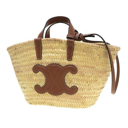 Celine Teen Classic Panier Raffia&Calfskin Messenger Bag