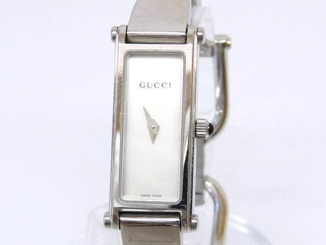 Gucci Watch Bangle Stainless Steel Square Dial Quartz White