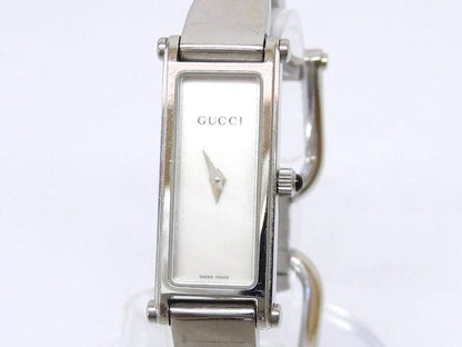Gucci Watch Bangle Stainless Steel Square Dial Quartz White