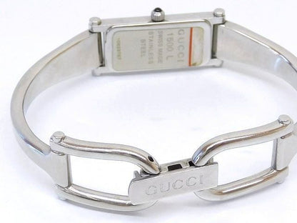 Gucci Watch Bangle Stainless Steel Square Dial Quartz Pink Shell — view 2