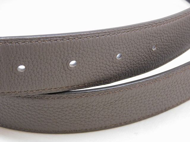 Hermes Belt Waist 90 With External Hole Reversible Royale Silver Buckle — view 2