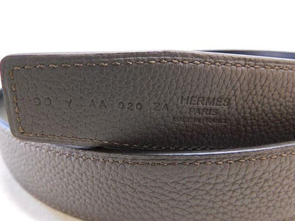 Hermes Belt Waist 90 With External Hole Reversible Royale Silver Buckle — view 4