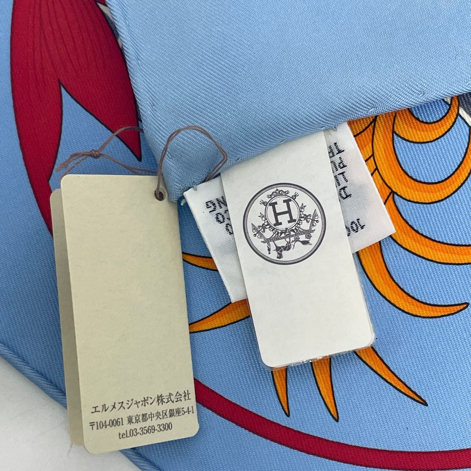 Hermes Scarf Carre 90 Planifleurs Silk Blue — view 8