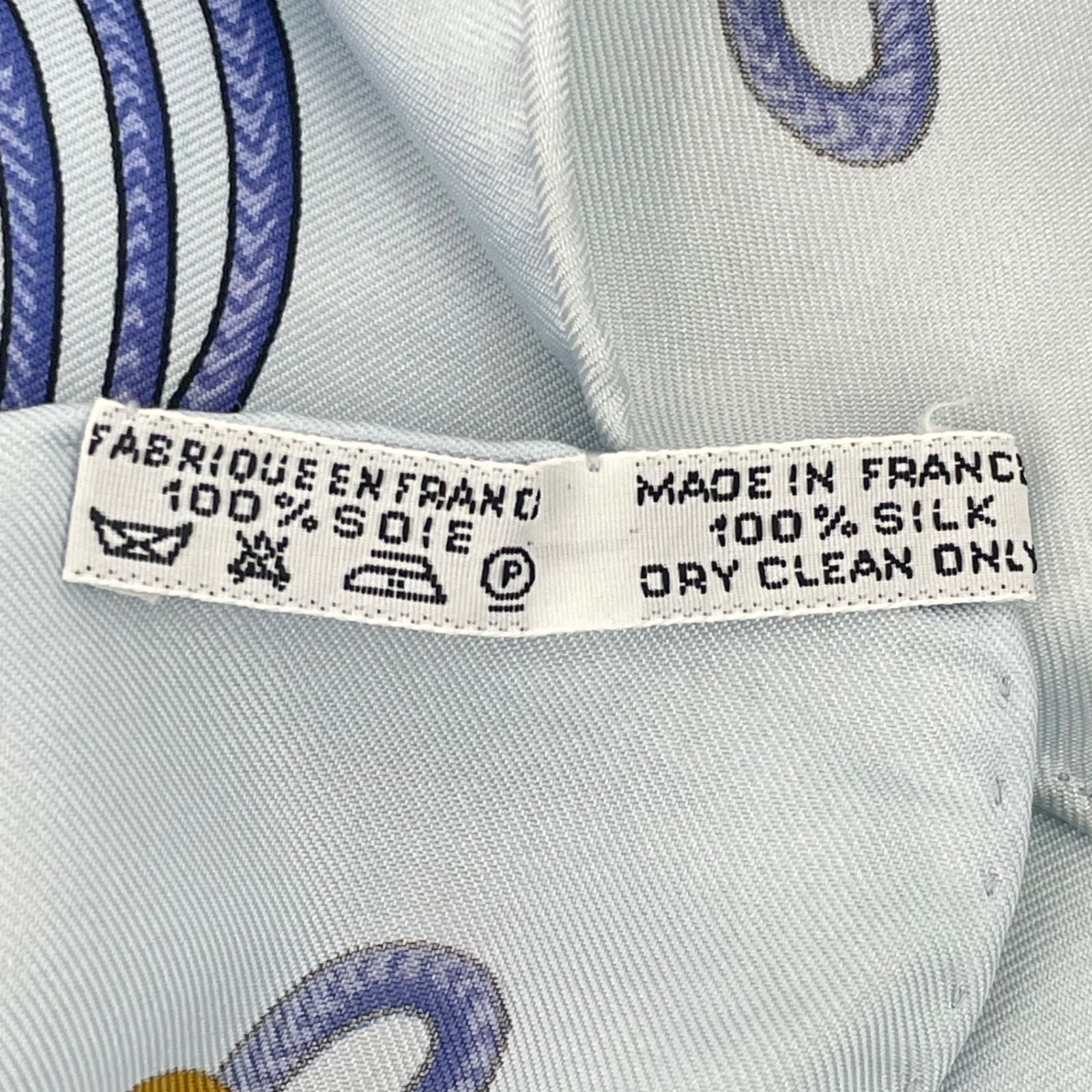 Hermes Carre 90 Brandebourgs Scarf Silk Blue — view 8