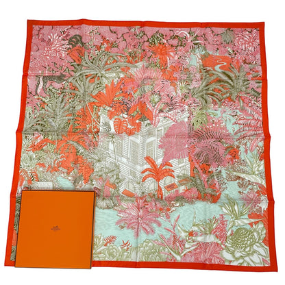 Hermes Carre 90 Faubourg Tropical Multicolor Scarf