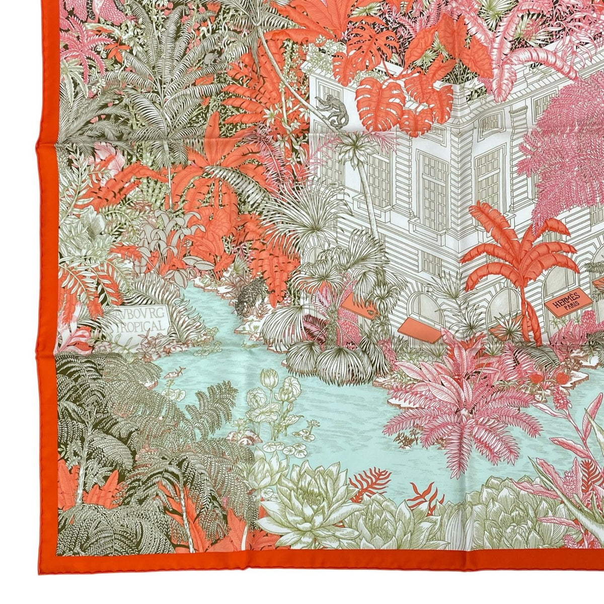 Hermes Carre 90 Faubourg Tropical Multicolor Scarf — view 5