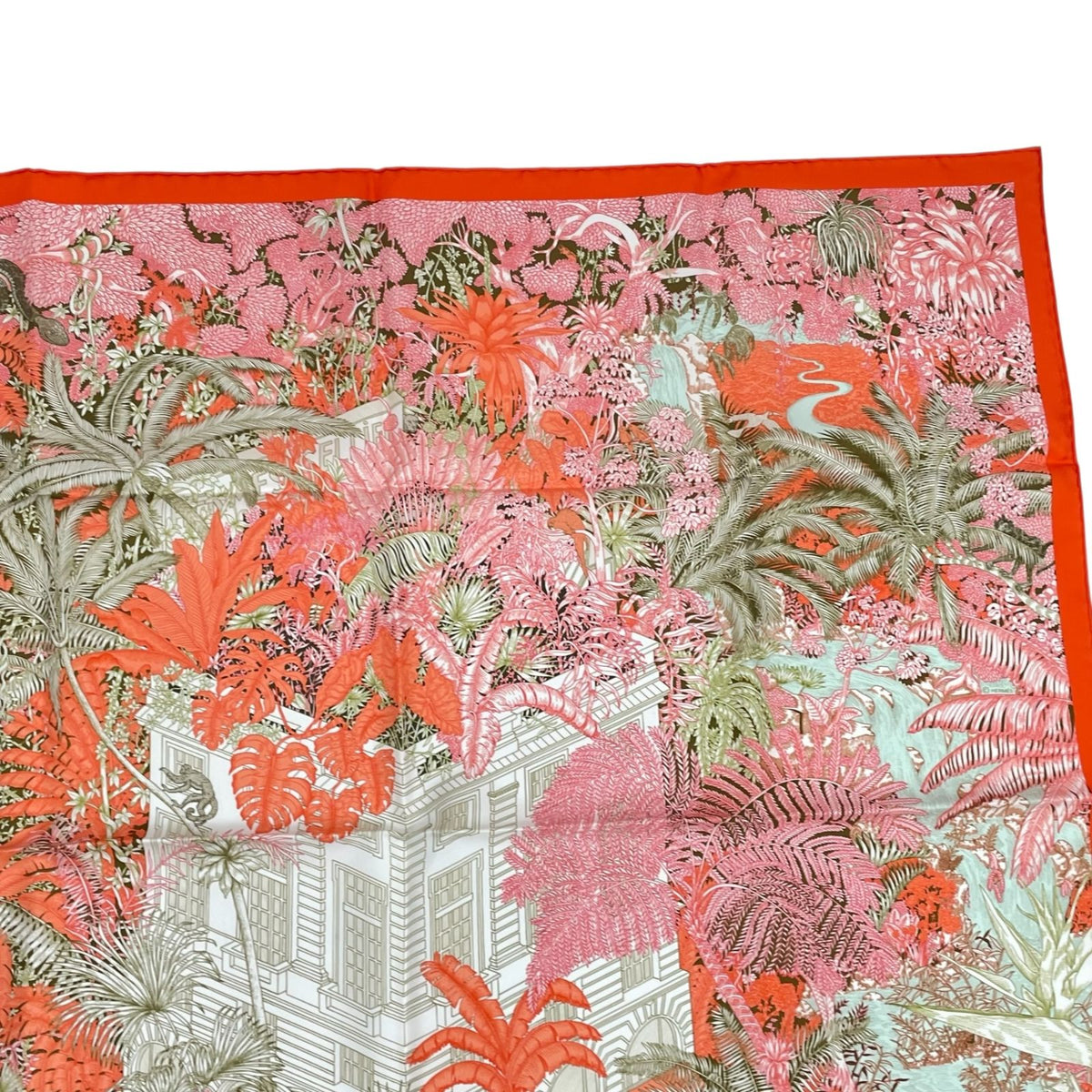 Hermes Carre 90 Faubourg Tropical Multicolor Scarf — view 4