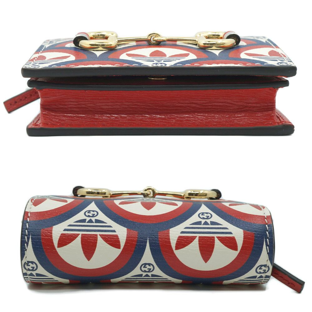 Gucci Horsebit Adidas Wallet on Chain Coin Case Card Red Blue White Gold — view 3
