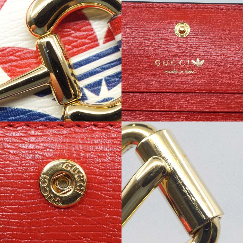 Gucci Horsebit Adidas Wallet on Chain Coin Case Card Red Blue White Gold — view 7