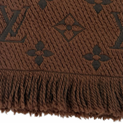 Louis Vuitton Scarf Logomania Wool Silk Blend Brown — view 5