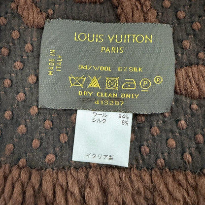 Louis Vuitton Scarf Logomania Wool Silk Blend Brown — view 6