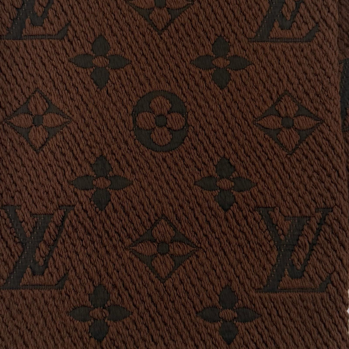 Louis Vuitton Scarf Logomania Wool Silk Blend Brown — view 4