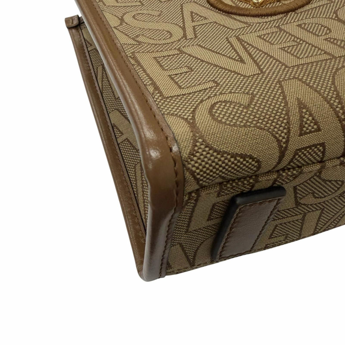 Versace la Medusa Canvas Leather 2-Way Shoulder Bag Beige Brown — view 6