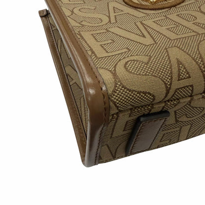Versace la Medusa Canvas Leather 2-Way Shoulder Bag Beige Brown — view 6