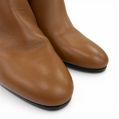 Hermes Saint Germain Silver Leather Short Kelly Boots Short Brown Black — view 7