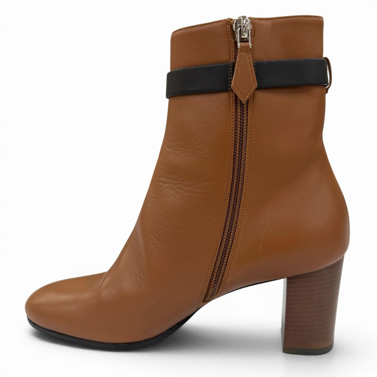 Hermes Saint Germain Silver Leather Short Kelly Boots Short Brown Black — view 4