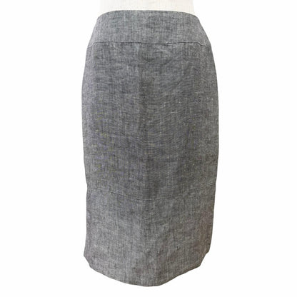 Chanel Vintage Linen Silk CC Logo Button Skirt Suit Set Gray 38 — view 6