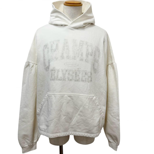 Balenciaga Champs Elysees Logo Print Pullover Sweatshirt Hoodie Ivory