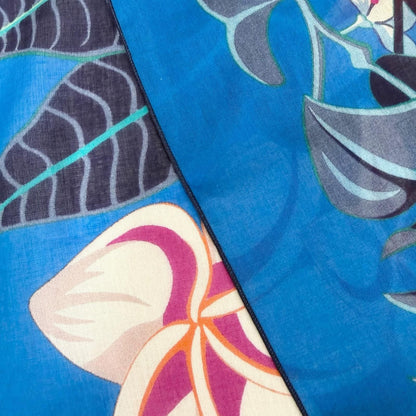 Hermes Pareo Flamingo Party Cotton Oversized Shawl Scarf Blue — view 6