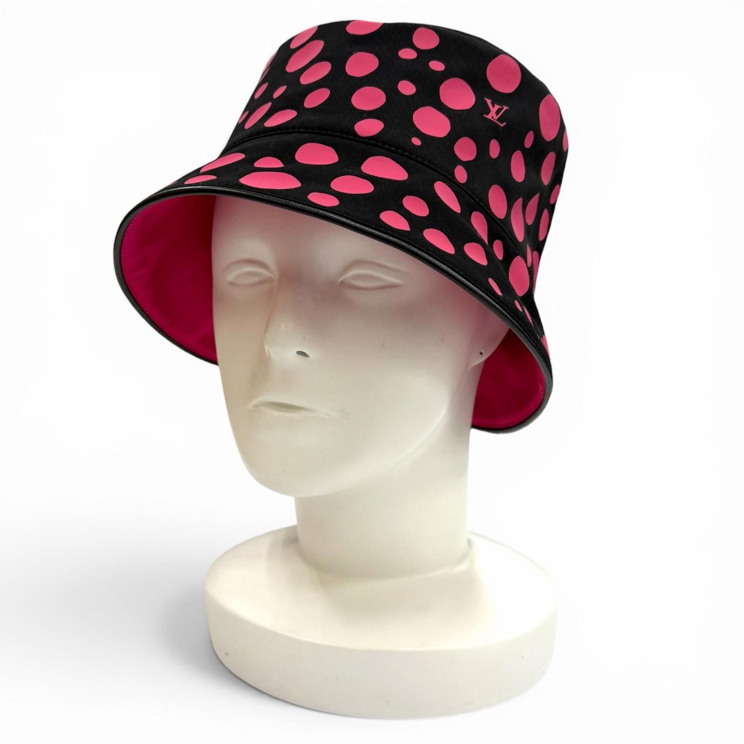 Louis Vuitton Yayoi Kusama Cotton Reversible Infinity Dot Hat Black Pink